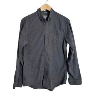 Eddie Bauer Shirt Mens Medium Button Front Gray 100% Cotton‎ Classic Fit